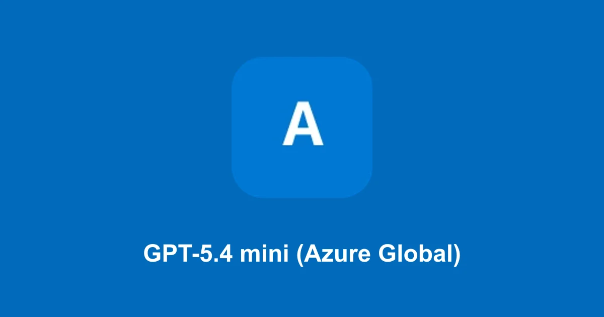 GPT-5.4 mini (Azure Global) token cost calculator