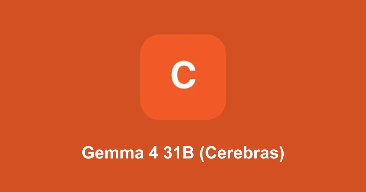 Gemma 4 31B (Cerebras)