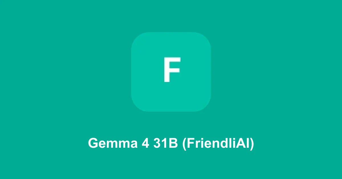 Gemma 4 31B (FriendliAI) token cost calculator