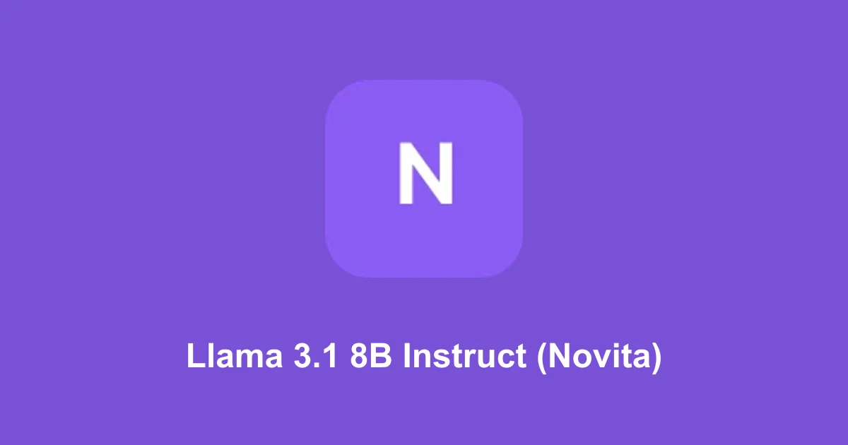 Llama 3.1 8B Instruct (Novita)