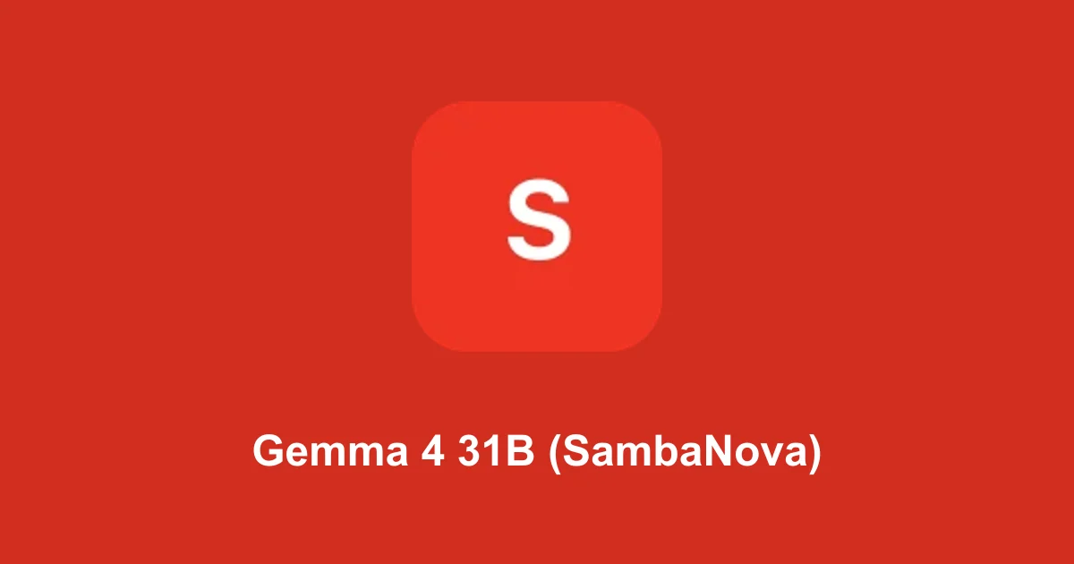 Gemma 4 31B (SambaNova) token cost calculator