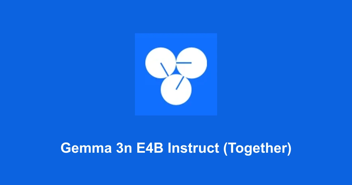 Gemma 3n E4B Instruct (Together) token cost calculator
