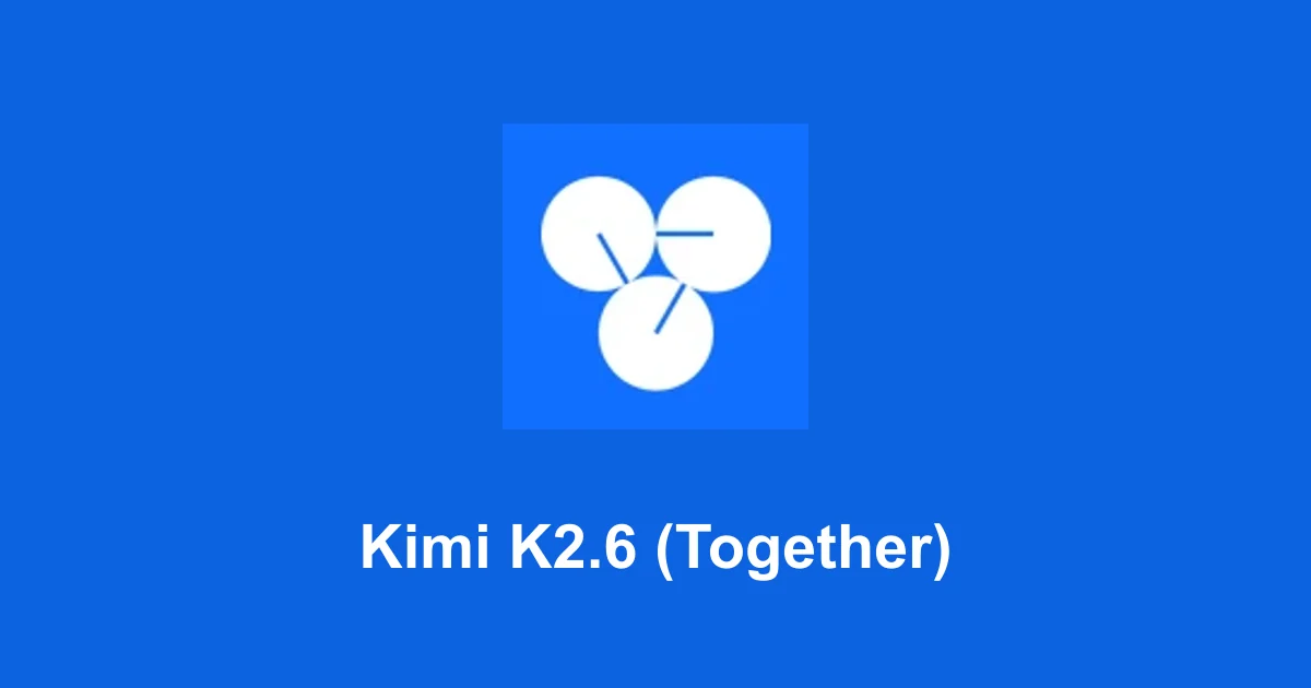 Kimi K2.6 (Together) token cost calculator
